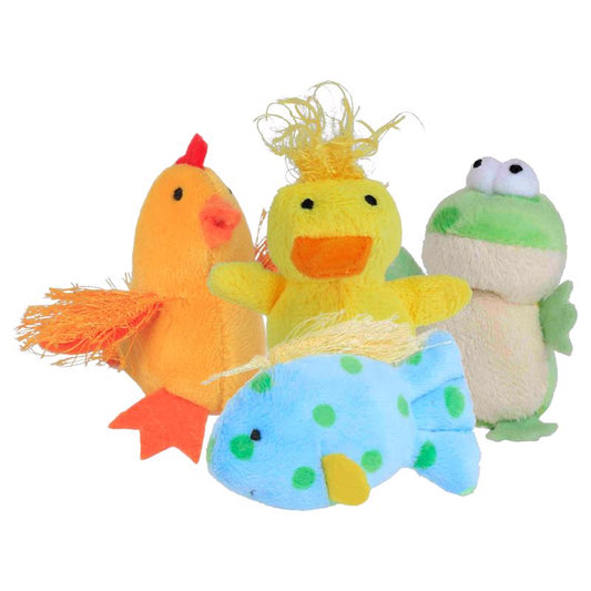 Multipet Look Who's Talking Assorted Animal Cat Toy 3 in. 1 pk