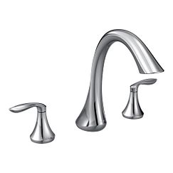 Chrome two-handle high arc roman tub faucet