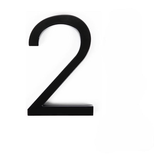 Adoorn 6 in. Black Aluminum Screw-On House Number 2 1 pc (Pack of 4)