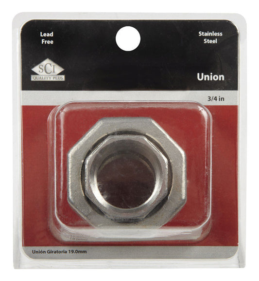 Smith-Cooper 3/4 in. FPT X 3/4 in. D FPT Stainless Steel Union