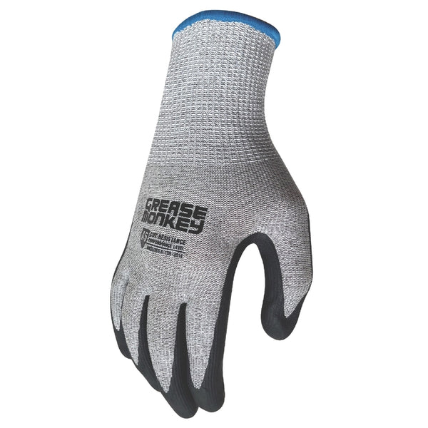 Guantes negros/grises resistentes a cortes Grease Monkey M