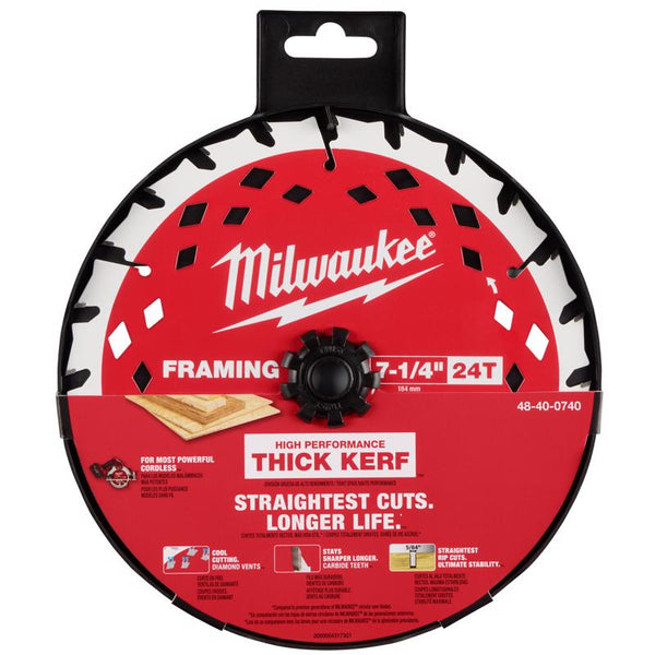 Milwaukee Tool 7-1/4 in. D X 5/8 in. Carbide Circular Saw Blade 24 teeth 1 pk