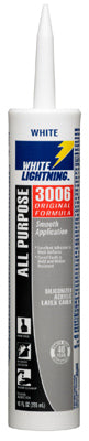 White Lightning 3006 White Siliconized Acrylic Caulk Sealant 10 oz. (Pack of 12)