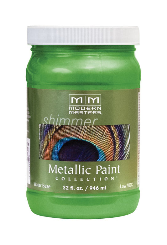 Modern Masters Shimmer Satin Green Apple Metallic Paint 1 qt (Pack of 4).