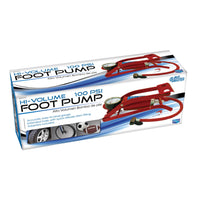 Custom Accessories Steel Red 100 PSI Foot Pump 10 L in. for Bicycle Tires/Inflate Balls