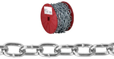 Campbell No. 2/0 Passing Link Carbon Steel Chain 3/16 in. D X 50 ft. L