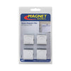 Master Magnetics 1.125 in. Metal Square Magnetic Clips 5 lb. pull 3.4 MGOe Silver 4 pc. (Pack of 6)