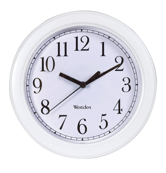 Westclox 8-1/2 in. W Indoor Analog Wall Clock Plastic White (Pack of 6)