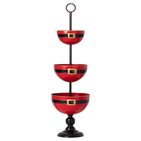 Sullivans Black/Gold/Red Three Tiered Indoor Christmas Decor 42.5 in. (Pack of 4)