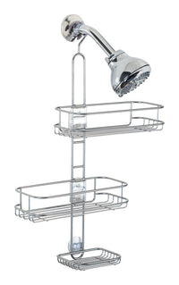 iDesign Linea 22 in. H X 10.5 in. W X 4.5 in. L Silver Shower Caddy