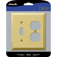 Amerelle Century Polished Brass 2 gang Stamped Steel Duplex/Toggle Wall Plate 1 pk