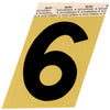 Hy-Ko 3-1/2 in. Black Aluminum Number 6 Self-Adhesive 1 pc. (Pack of 10)