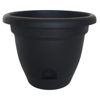 Bloem Lucca Black Plastic UV-Resistant Bell Self-Watering Planter 10.75 H x 13.25 W in.