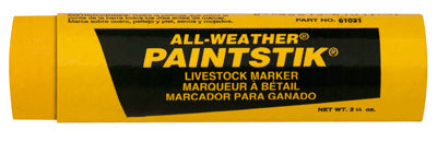 Paintstick Livestock Marker, All Weather, Yellow (Pack of 12)