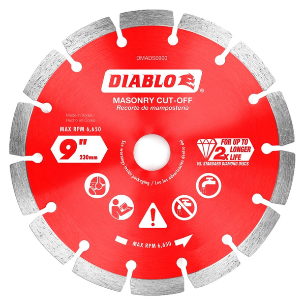 Diablo 9 in. D X 7/8 in. X .094 in. thick Diamond Segmented Masonry Cut-Off Disc