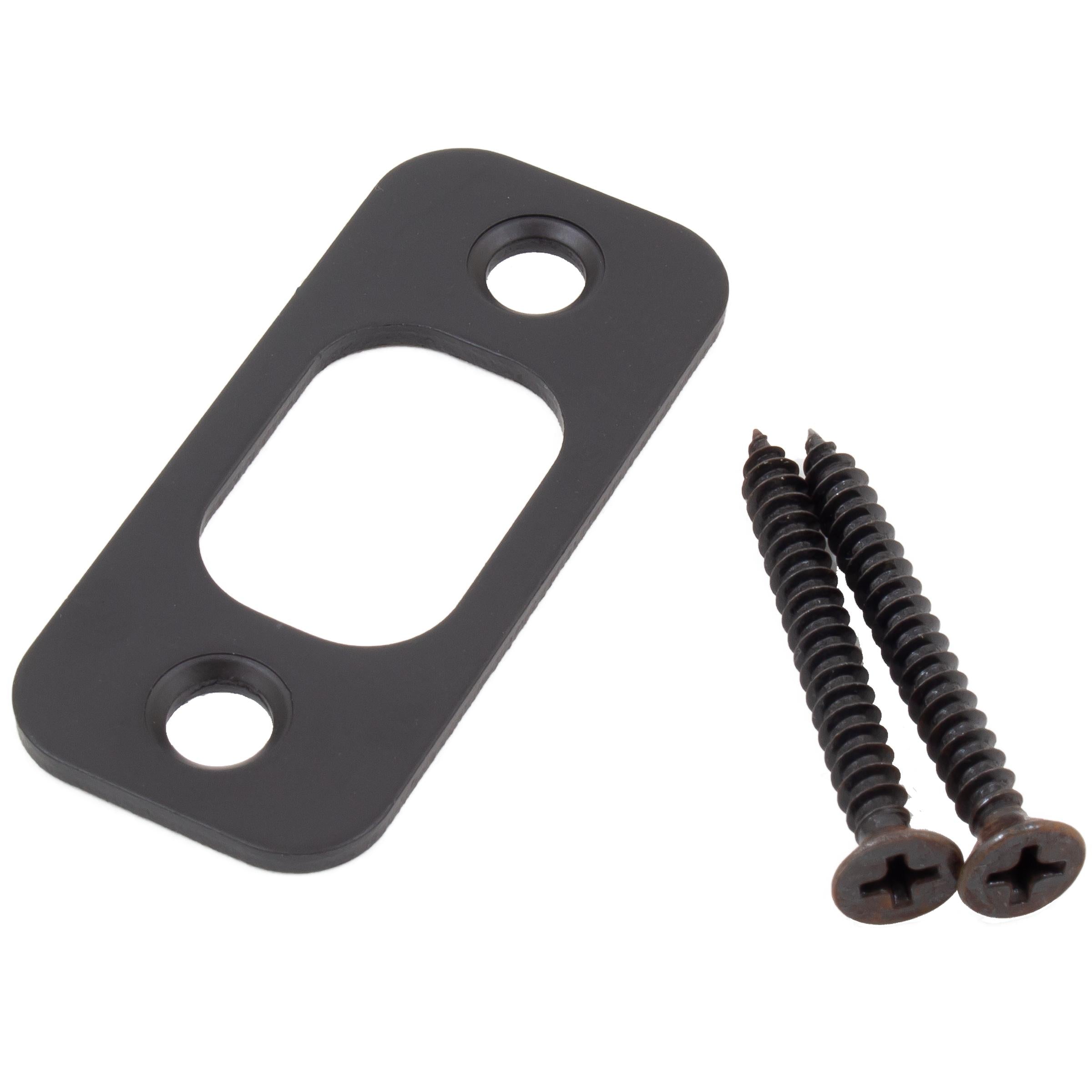 Round corner deadbolt strike plate 1 x 2 1 4 1 5 8 center to cent