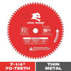 Diablo Steel Demon 7-1/4 in. Dia. x 5/8 in. Carbide Ferrous Metal Saw Blade 70 teeth .(Pack of 5)