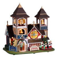 Lemax Multicolored Chimes Church Christmas Village (Pack of 4)