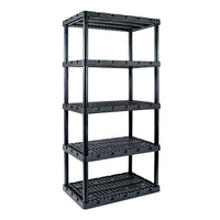 Gracious Living Knect-A-Shelf Black Plastic 1000 lbs. Capacity Shelving Unit 72 H x 36 W x 24 D in.