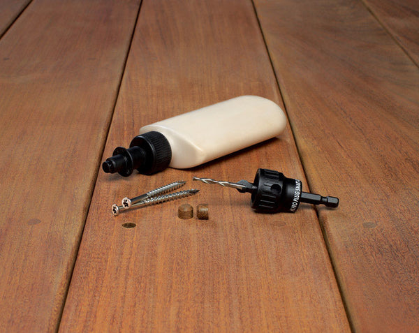 Kit de tornillos y tapones para terraza de cabeza plana Starborn Pro Plug n.º 8 x 2-1/2 pulg. L, color marrón, 1 paquete