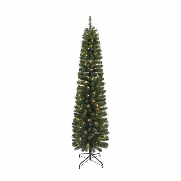 Celebrations 7 ft. Pencil LED 150 ct Christmas Tree