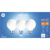 GE Refresh G25 E26 (Medium) LED Bulb Soft White 40 Watt Equivalence 3 pk