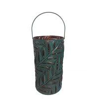 Infinity 15 in. Metal Leaves Hanging Lantern Green Patina (Pack of 2)