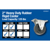 Waxman Consumer Group Rigid Heavy Duty Rubber Caster, 2 in.
