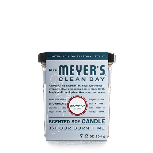 Mrs. Meyer's Clean Day White Snowdrop Scent Soy Candle 7.2 oz (Pack of 6)