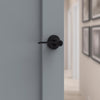 Kwikset Ladera Matte Black Keyed Entry Lever 2-3/4 in.