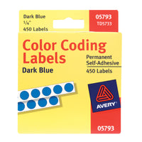 Avery 0.25 in. H X 1/4 in. W Round Blue Color Coding Label 450 pk