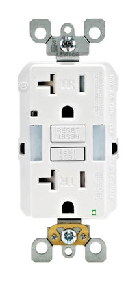Leviton SmartlockPro 20 amps 125 V Duplex White GFCI Outlet 5-20R 1 pk