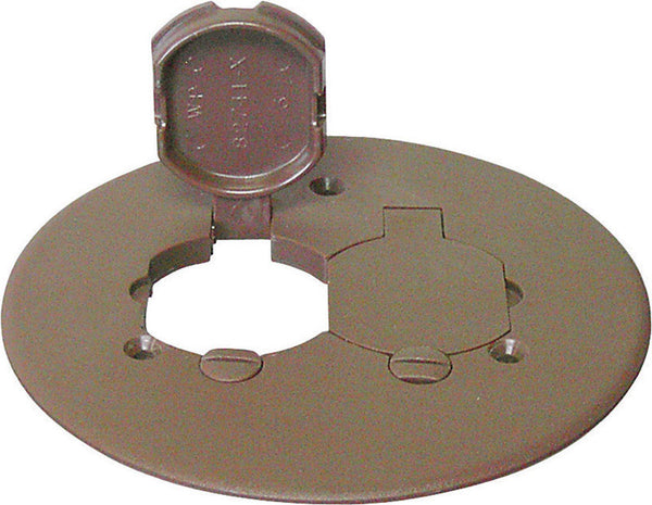 Cubierta redonda de caja de piso dúplex de PVC Cantex, 2 gang, 5-1/2 in. de ancho - Oferta de la semana