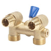 Homewerks 1/2 in. MPT X 3/4 in. MHT Brass Dual Washing Machine Shut-Off Valve - Open Box