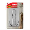 3M Satin Nickel Plastic Triple Hook 1 pk (Pack of 8)