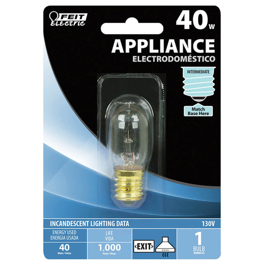 Feit Electric 40 watt T7 Appliance Bulb E17 (Intermediate) Soft White 1 pk