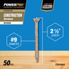 Hillman Power Pro No. 9  x 2-1/2 in. L Star Wood Screws 50 pk