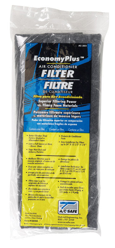 AC-Safe EconomyPlus 15 in. W X 24 in. H X 1/4 in. D Polyester 17 MERV Air Conditioner Filter 1 pk