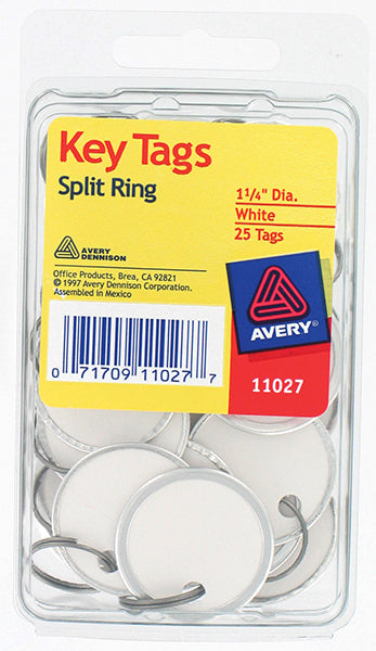 Avery 11027 Split Ring Key Tags (Pack of 6)
