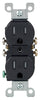 Leviton 15 amps 125 V Duplex Black Outlet 5-15R 1 pk
