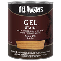 Old Masters Semi-Transparent Golden Oak Oil-Based Alkyd Gel Stain 1 qt (Pack of 4)