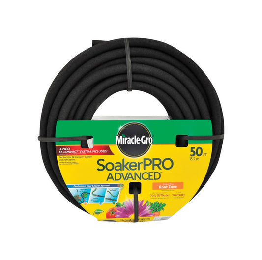 Miracle-Gro 3/8 in. Dia. x 50 ft. L Soaker Black Rubber Hose (Pack of 6)