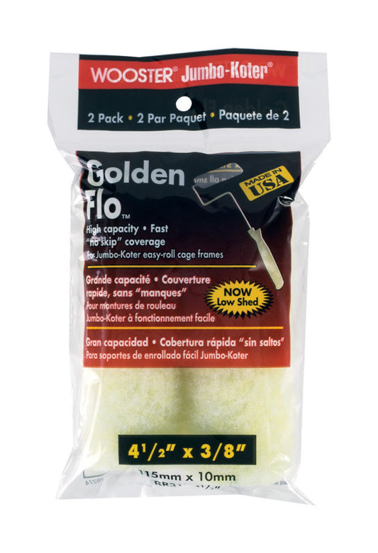 Wooster Golden Flo Fabric 4.5 in. W X 3/8 in. Trim Paint Roller Cover 2 pk