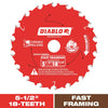 Diablo 5-1/2 in. D X 10 mm Fast Framing TiCo Hi-Density Carbide Trim Saw Blade 18 teeth 1 pk