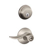 Schlage Sacramento Satin Nickel Lever and Single Cylinder Deadbolt 1-3/4 in.