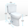 TOTO® Drake® Two-Piece Elongated 1.6 GPF Universal Height TORNADO FLUSH® Toilet with CEFIONTECT® and SoftClose® Seat, WASHLET®+ Ready, Cotton White - MS776124CSFG#01