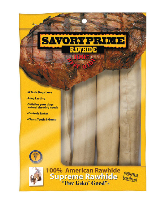 Savory Prime Large Adult Rawhide Bone Beef 10 in. L 4 pk