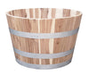 Real Wood Products 16.5 in. H X 26 in. W X 26 in. D Wood Half Wine Barrel Planter Natural