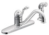 Moen Lindley One Handle Chrome Kitchen Faucet Side Sprayer Included