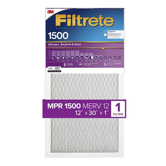 3M Filtrete 12 in. W x 30 in. H x 1 in. D 12 MERV Pleated Air Filter (Pack of 4)